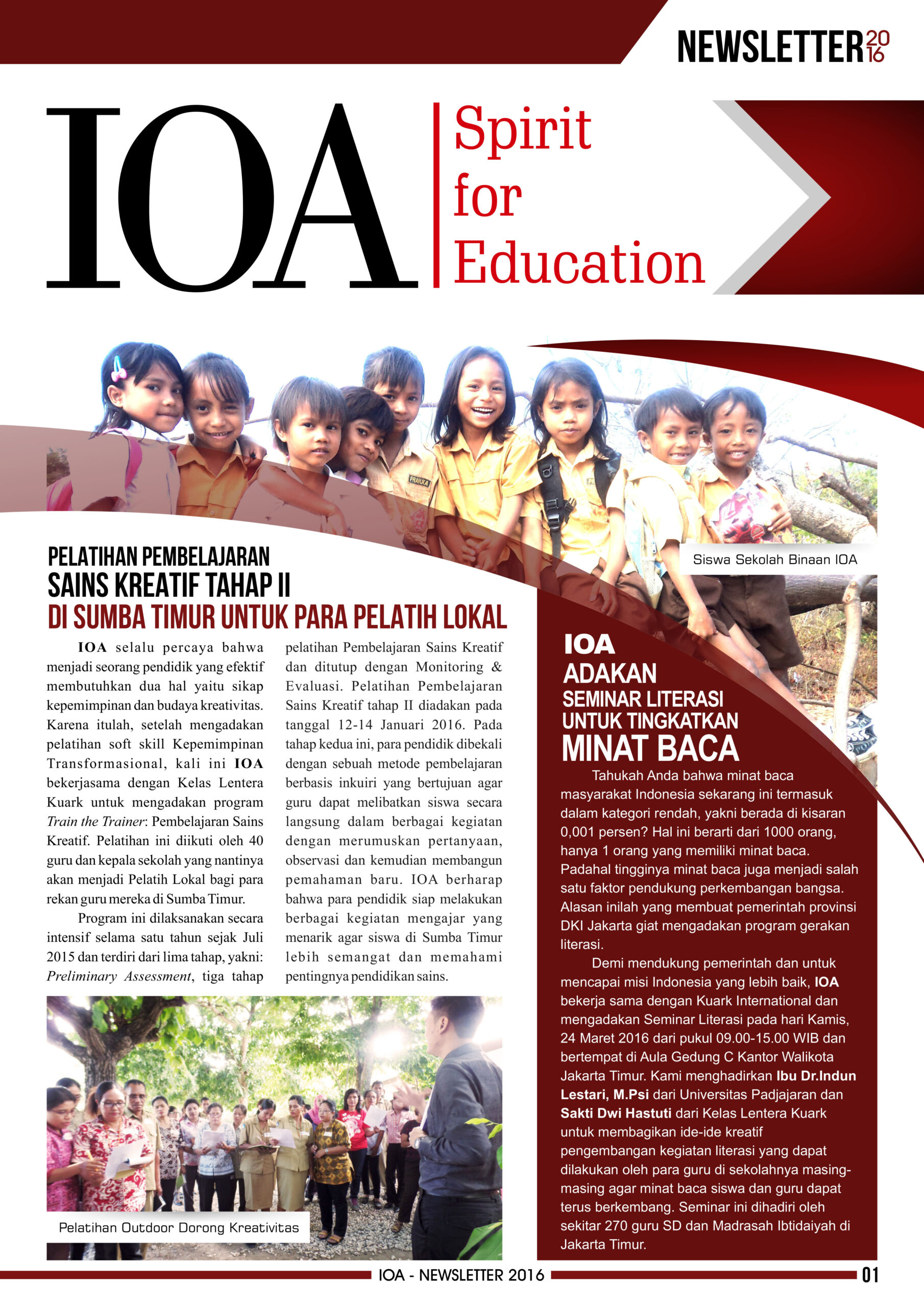 NEWSLETTER VOLUME 9, SEMESTER 1-2, 2016